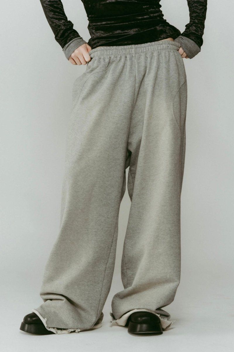 wide-leg sweatpants(unisex) / ワイドレッグ スウェットパンツ (グレー) / 25AW