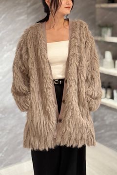 THINK FUR - Fur×Knit Medium Cardigan (イエロー) | Sir online store 