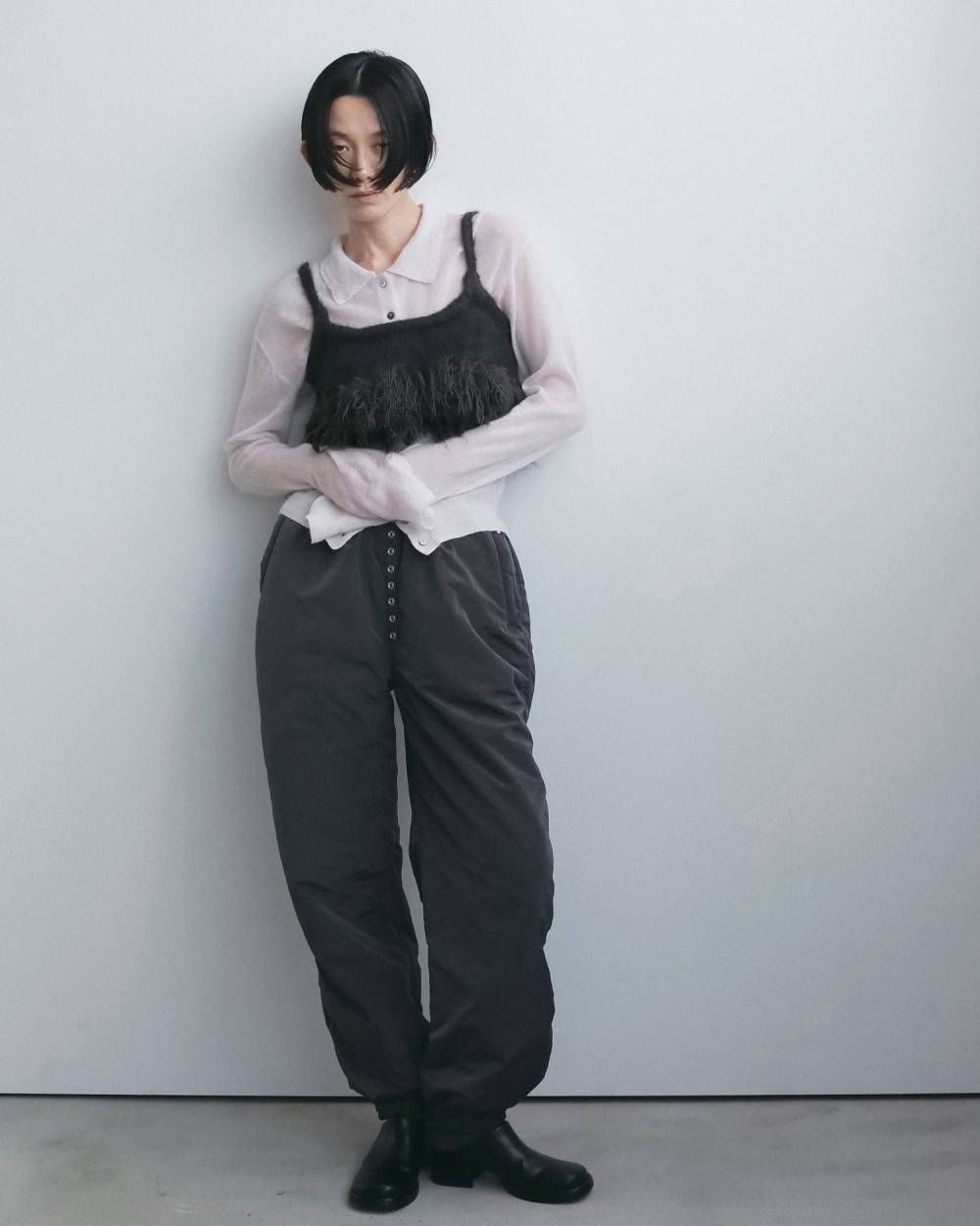 フリンジビスチェ (チャコールグレー) Fringe Bustier (Charcoal gray) / 26AW 【6月29日まで期間限定予約】