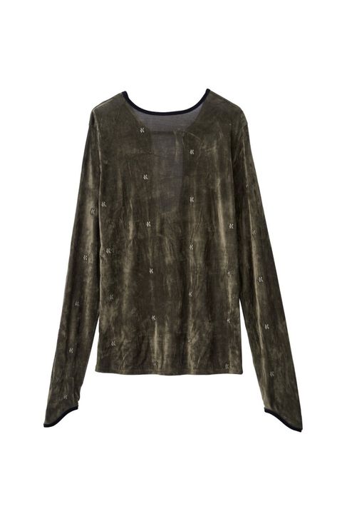 2way sheer velours tops / 2ウェイ シアーベロアトップス (カーキ) / 25AW