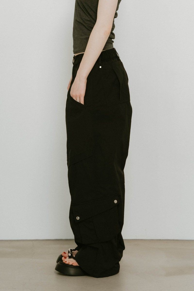 docking nylon pants(unisex) / ドッキングナイロンパンツ (ブラック) / 25SS