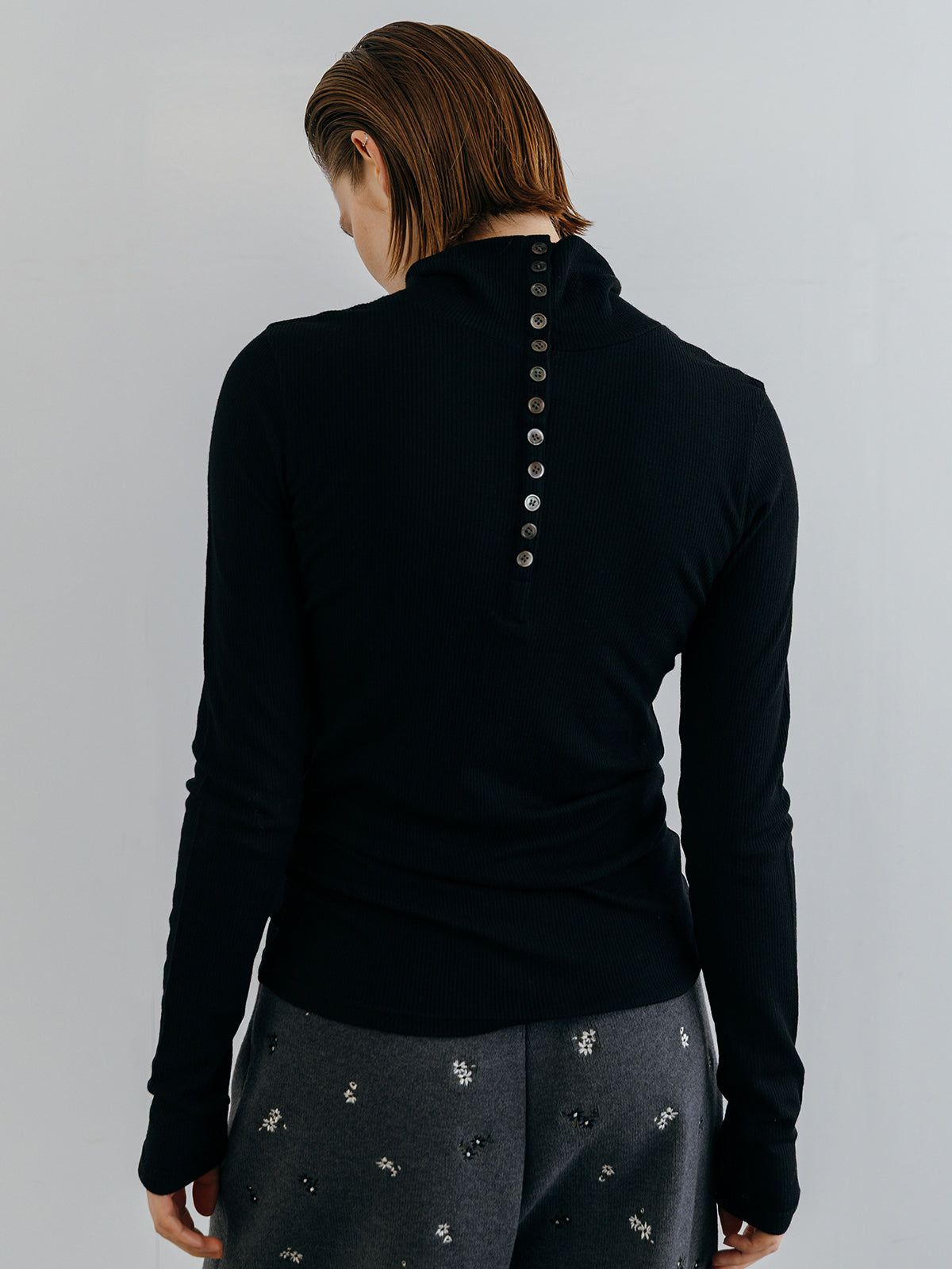 HENRY HIGH NECK TOPS / ヘンリーハイネックトップス (Black) / 26SS