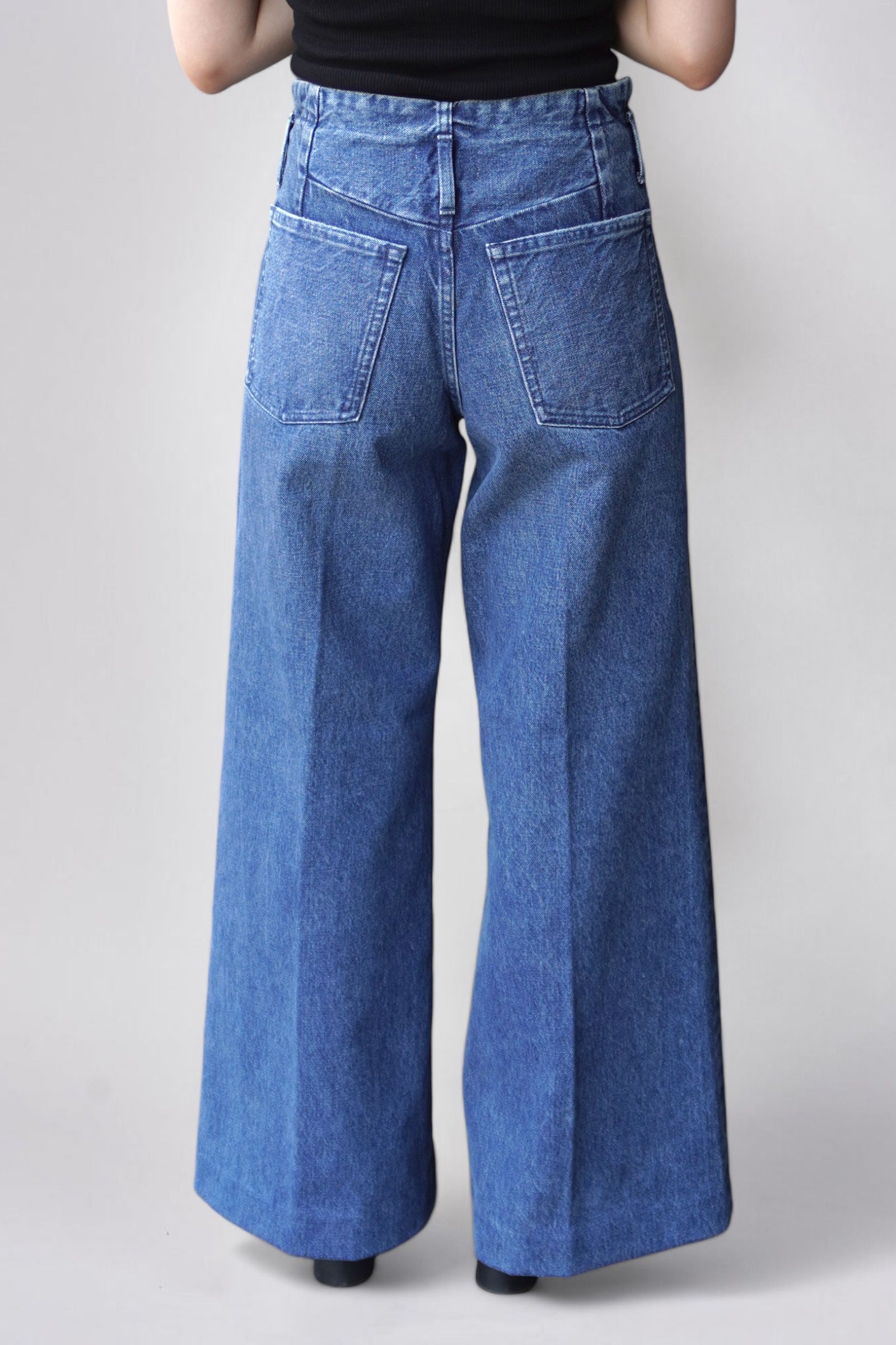 WIDE JEAN TROUSERS / デニムワイドパンツ (ヴィンテージブルー) / レディース