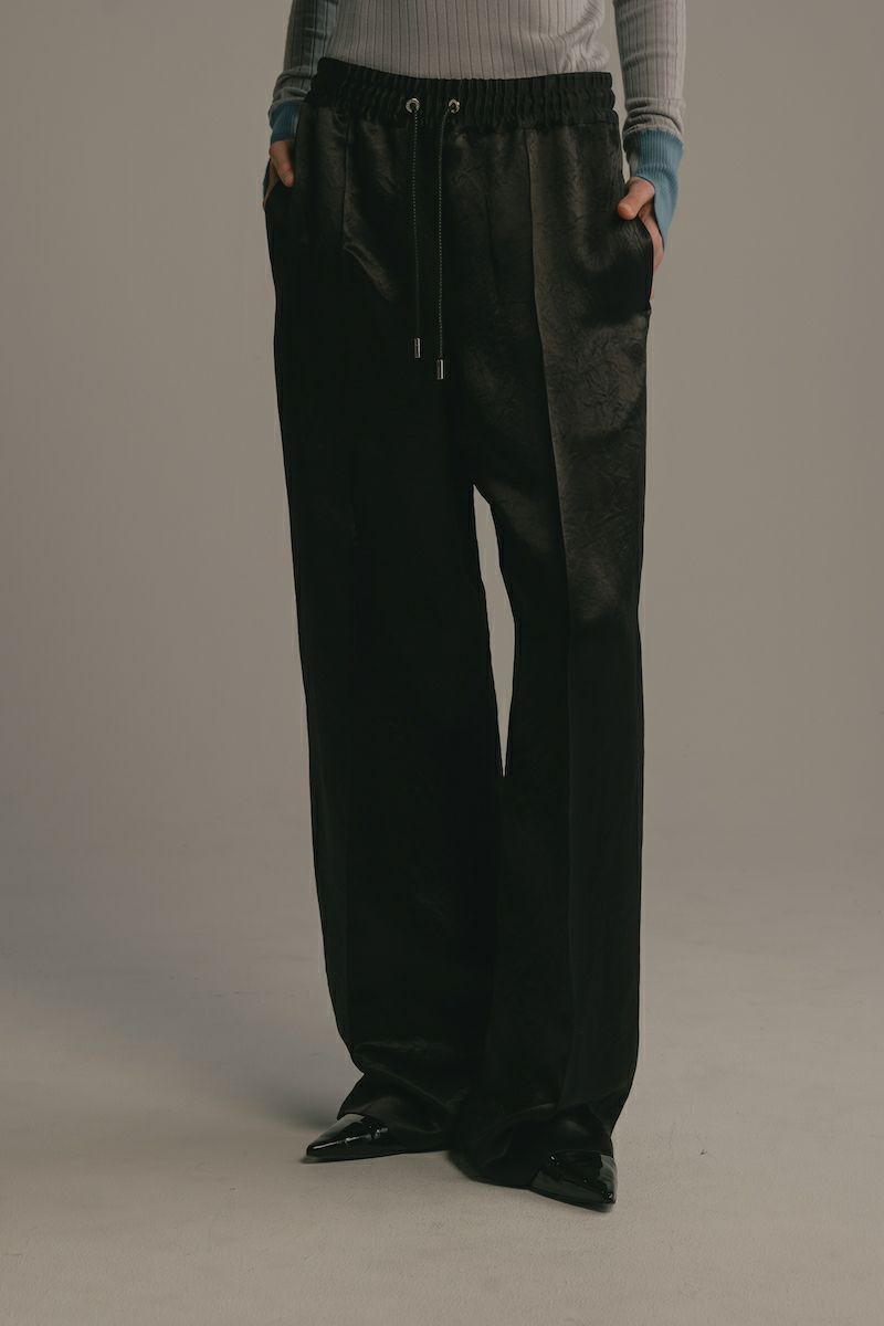 【残り1点】【24AW】SATIN RELAX PANTS / サテンリラックスパンツ (ブラック)