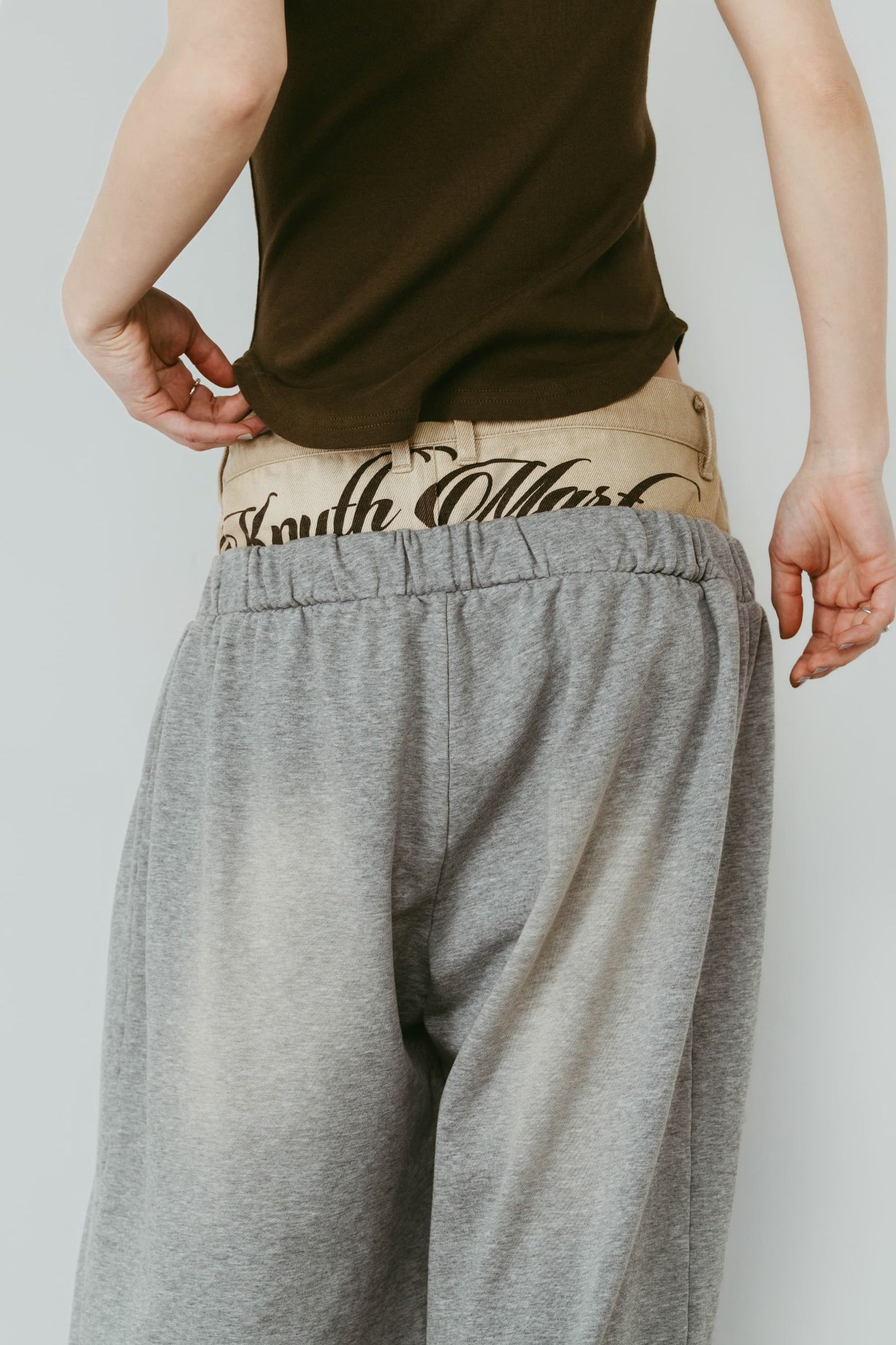 ダブルレイヤースウェットパンツ (グレー) double-layer sweatpants (Gray) /  26SS