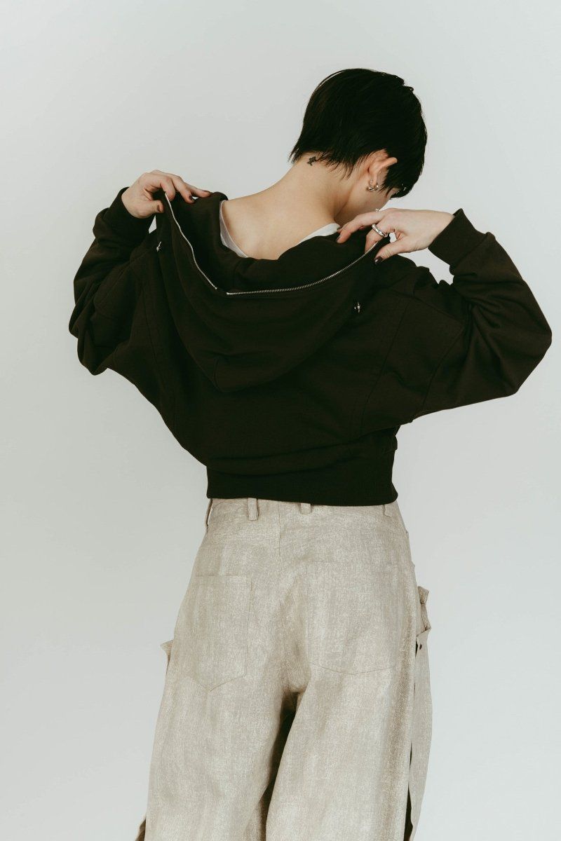 pierced hooded sweatshirt (Charcoal) / ピアス スウェットフーディ (チャコール) / 26SS