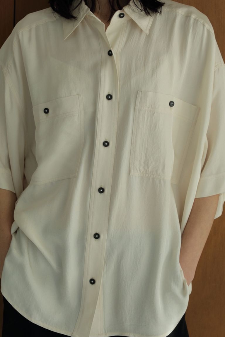 ànuke - Twill Over Shirts / ツイルオーバーシャツ (アイボリー 