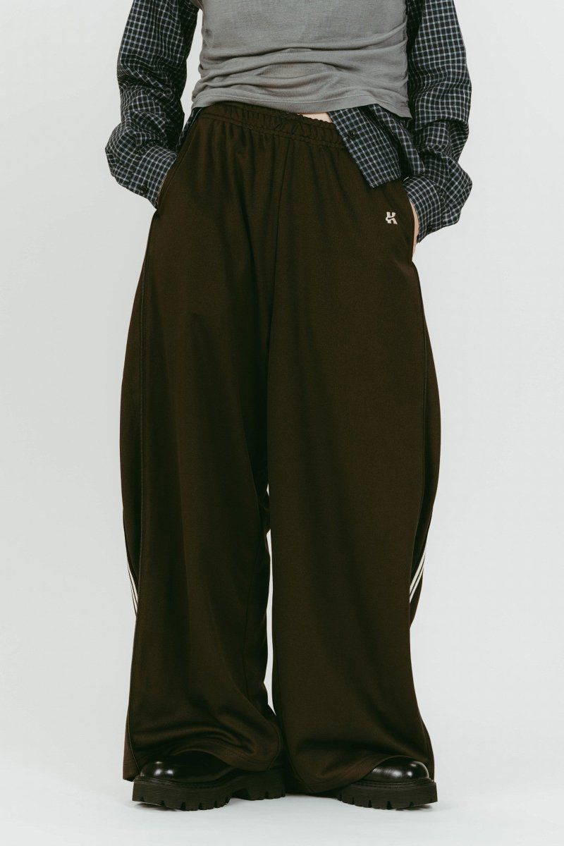 zip-up track pants(unisex) (Brown) / ジップアップ トラックパンツ (ブラウン) / 26SS