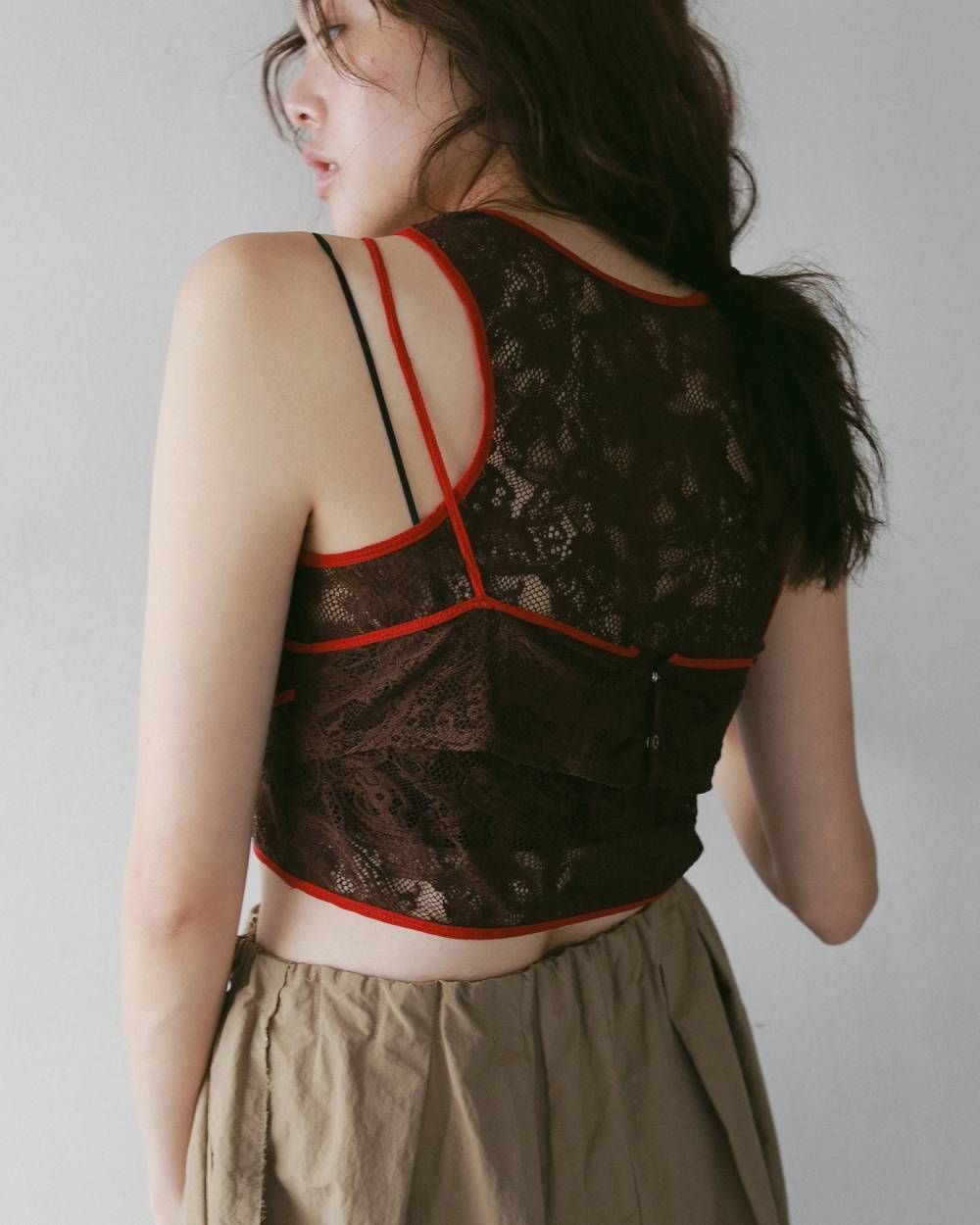 パイピングレース ブラトップ (ブラウン) Piping Lace Bratop (Brown) / 27SS