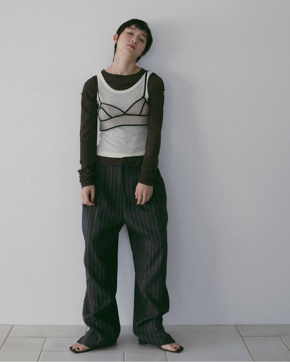 リネンタックパンツ (ネイビー) Linen Tuck Pants (Navy) /  26SS