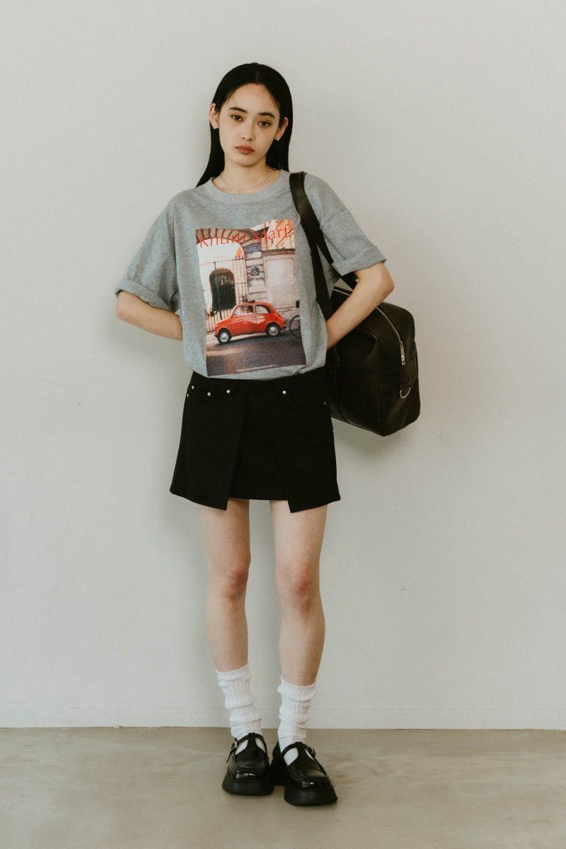 vintage print T shirt(unisex) / ヴィンテージ プリントTシャツ (グレー) / 25SS
