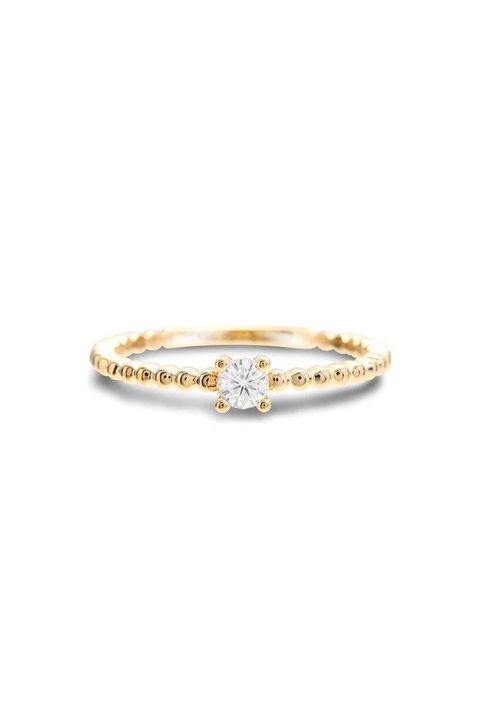 MOISSANITE GRANO RING / モアサナイト グラノ リング【ピンキー】K10/K18 (イエローゴールド)