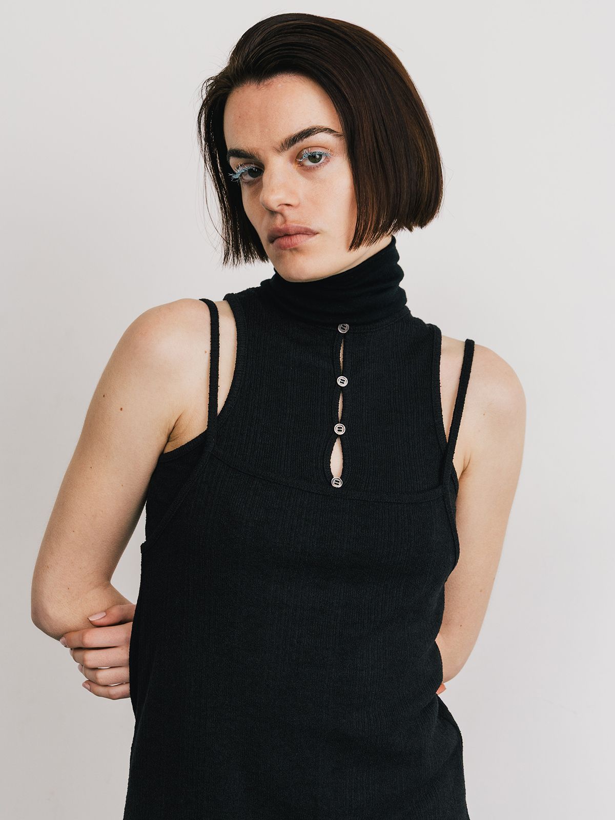 【25SS】SLAB RIB TANK SET DRESS / スラブリブ タンクセットドレス (ブラック)