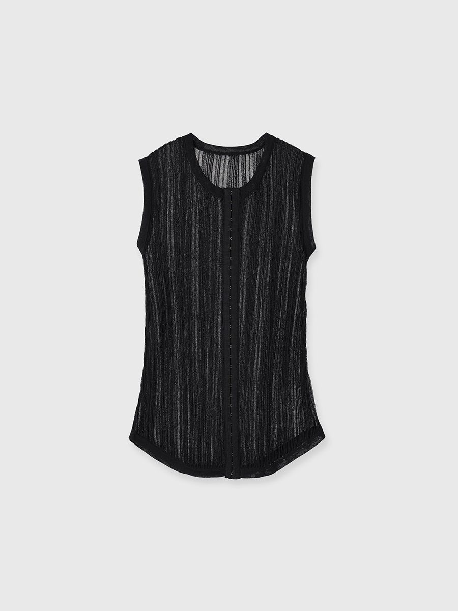 クレドナ CREDONA ユーロフックシアーリブトップ EURO HOOK SHEER RIB TOP【2025 新作】 CREDONA - 【25SS】EURO HOOK SHEER RIB TOP / シアーリブトップ