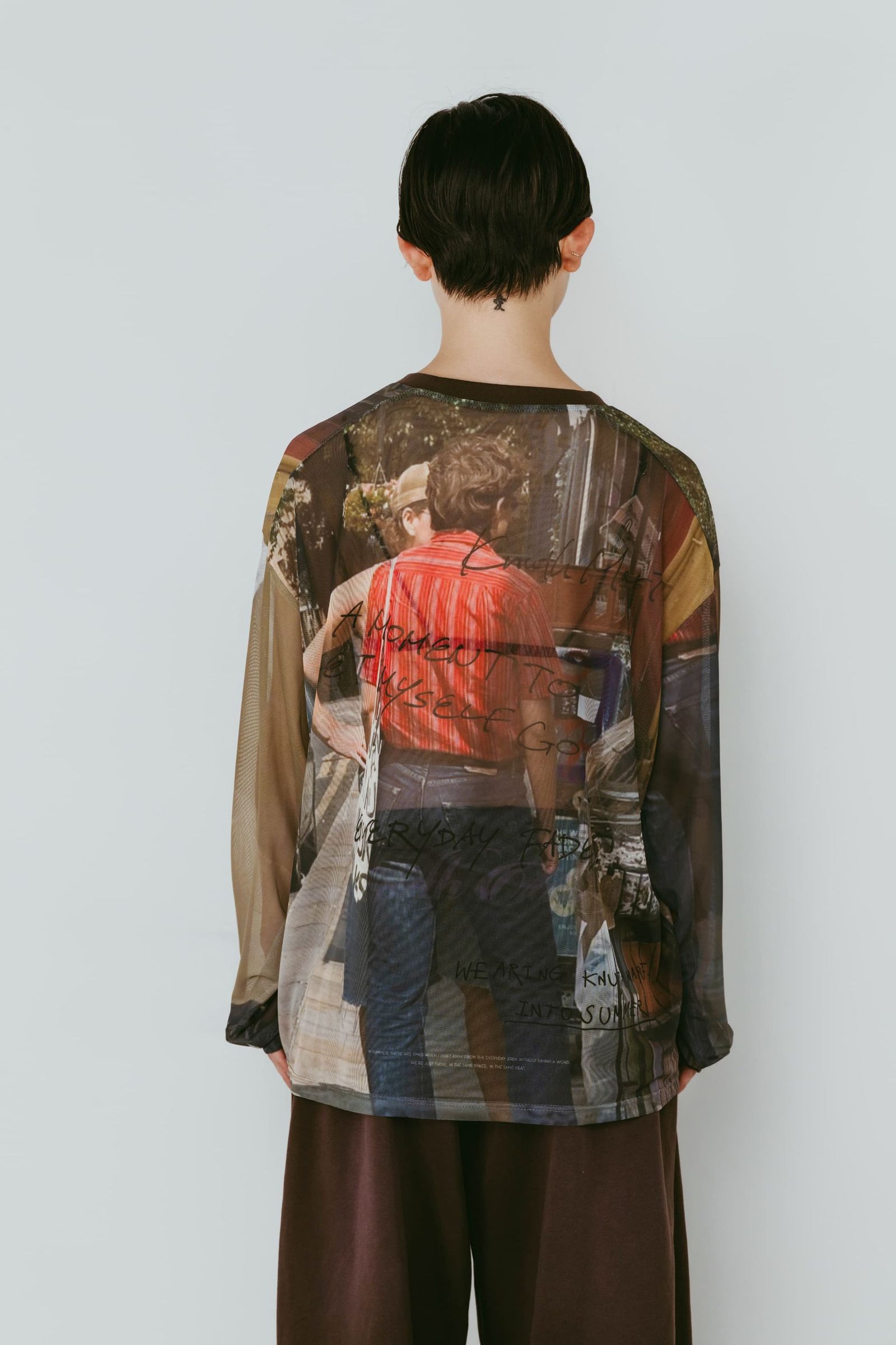 シアープリント ロングスリーブTシャツ (オジ) oji sheer long-sleeve tee(unisex) (Oji) /  26SS