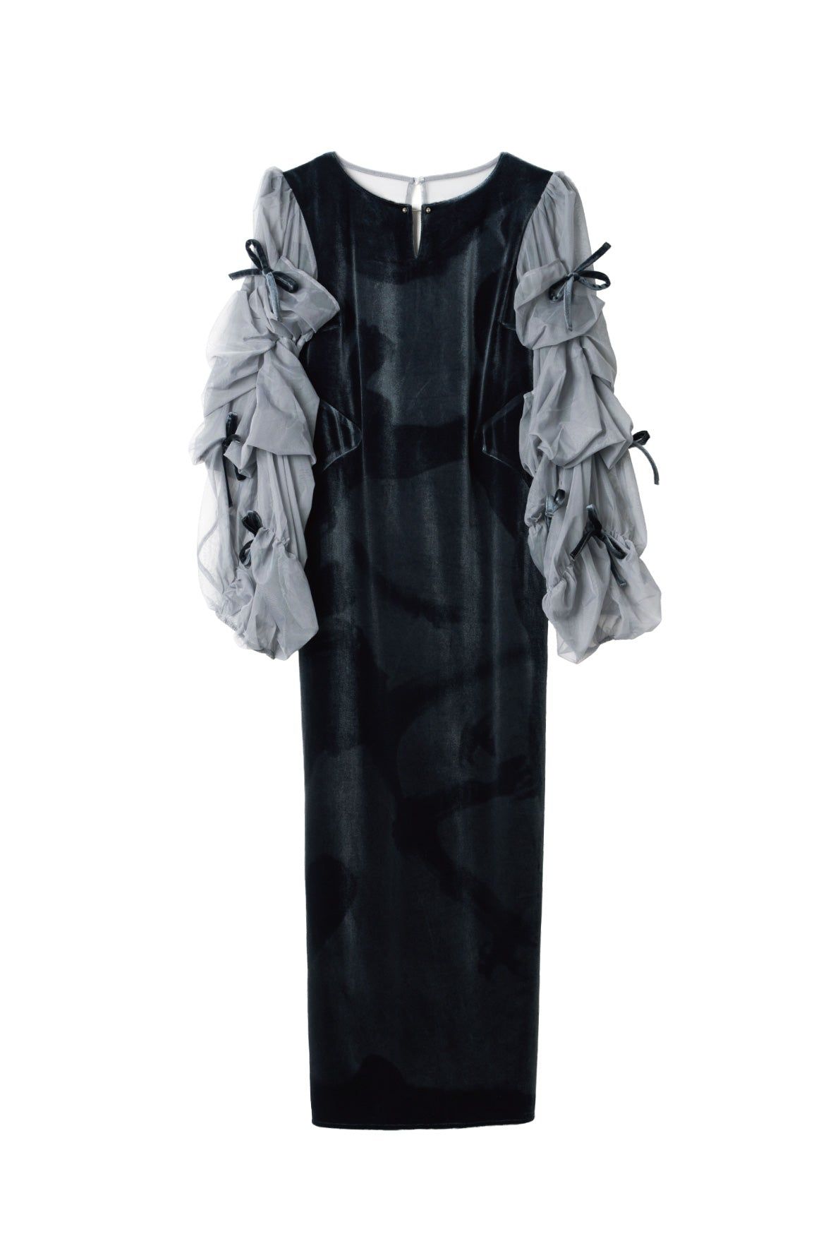 ドレープ チュールドレス (ブルーグレー) draped tulle dress (Bluegray) / 26AW