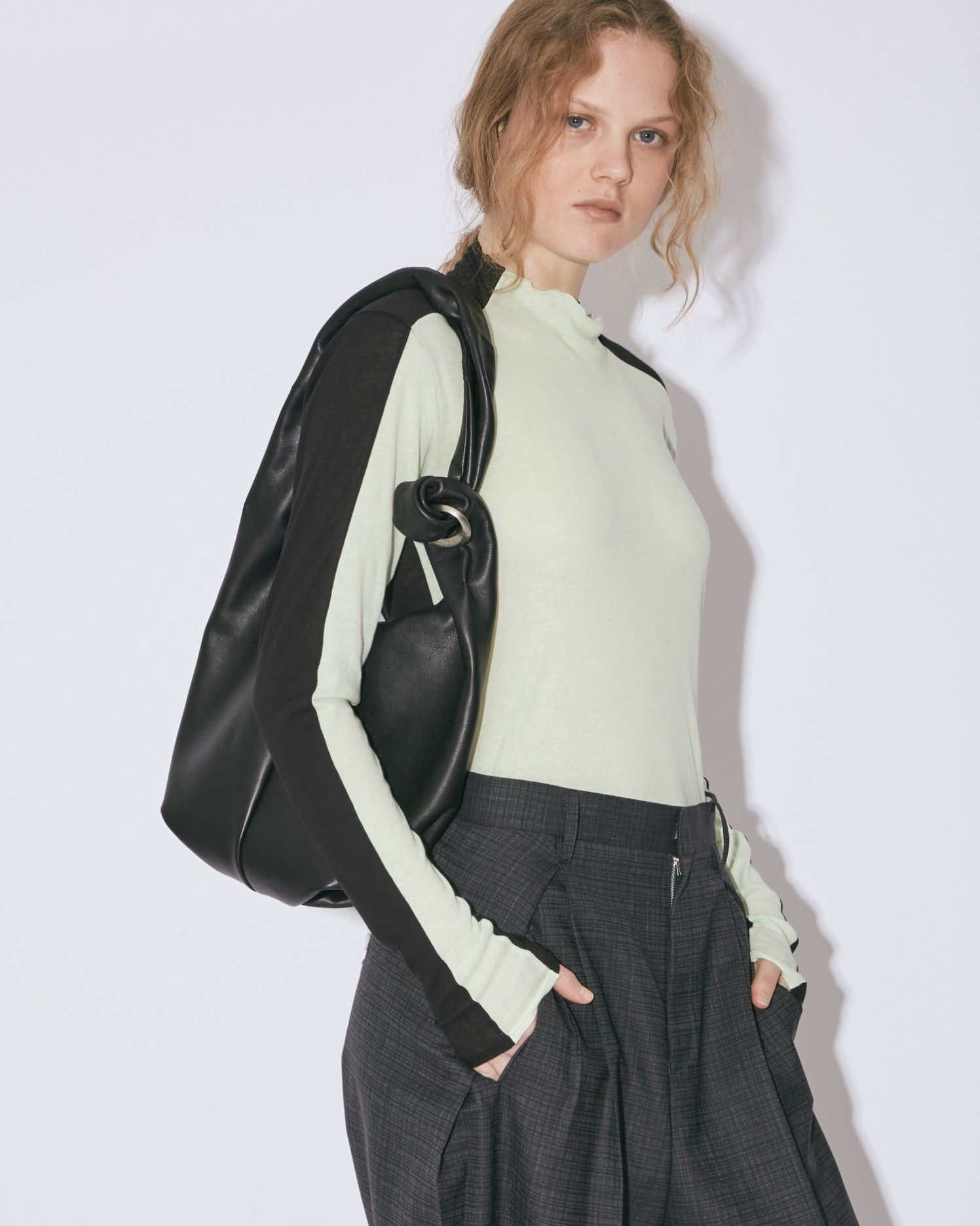 organic cotton frais twoway neck cardigan / オーガニックコットン フレーズ2ウェイネック カーディガン (ブラック)
