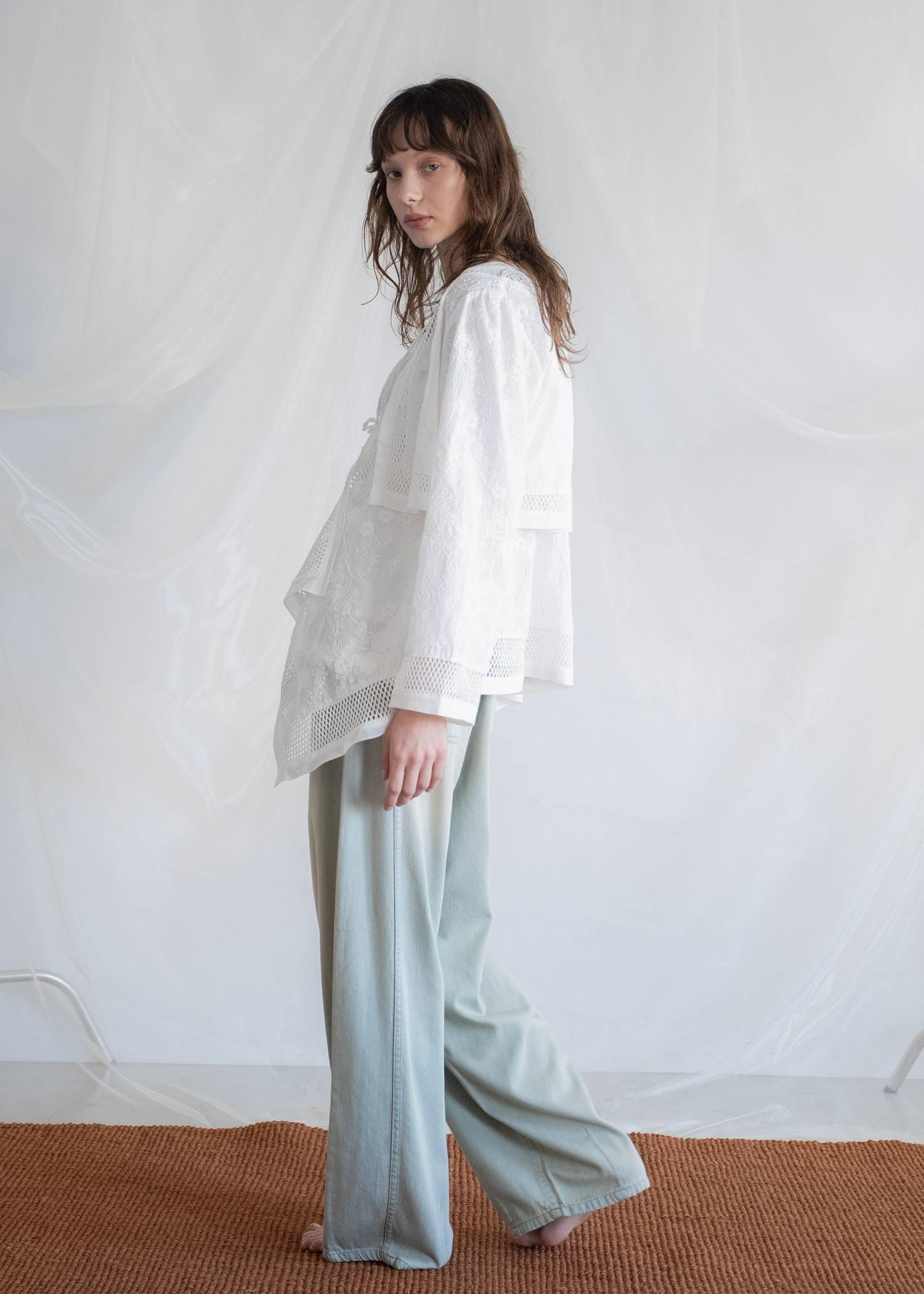 レースボレロ  (ホワイト) trimming lace cropped bolero BL (White) /  26SS