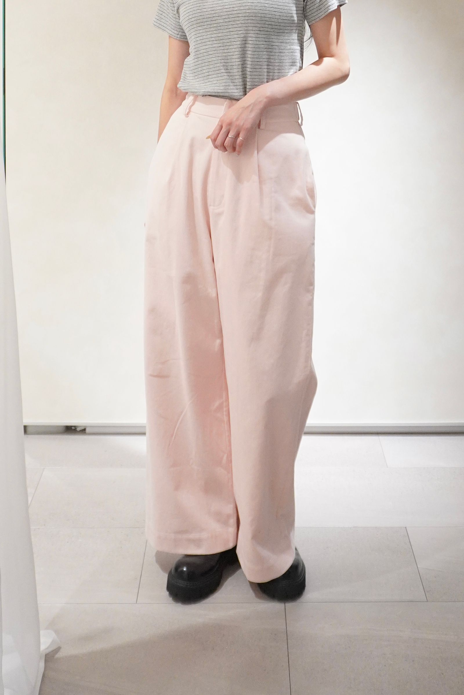 コーデュロイストレートパンツ (ピンク) Corduroy straight pants (Pink) /  26SS