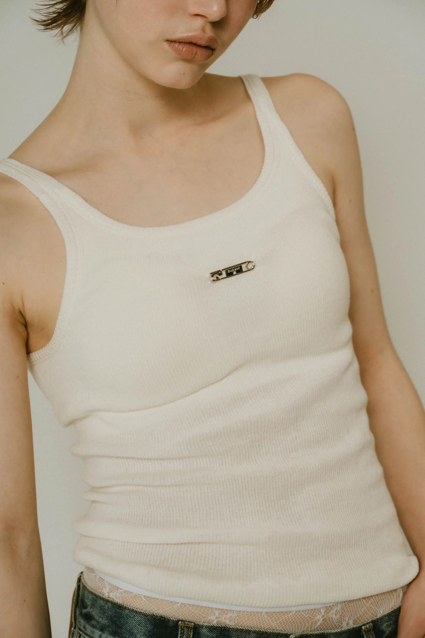 【KnuthMarf × PALM】cap in rib tank top / カップインリブタンクトップ (アイボリー) / 25SS
