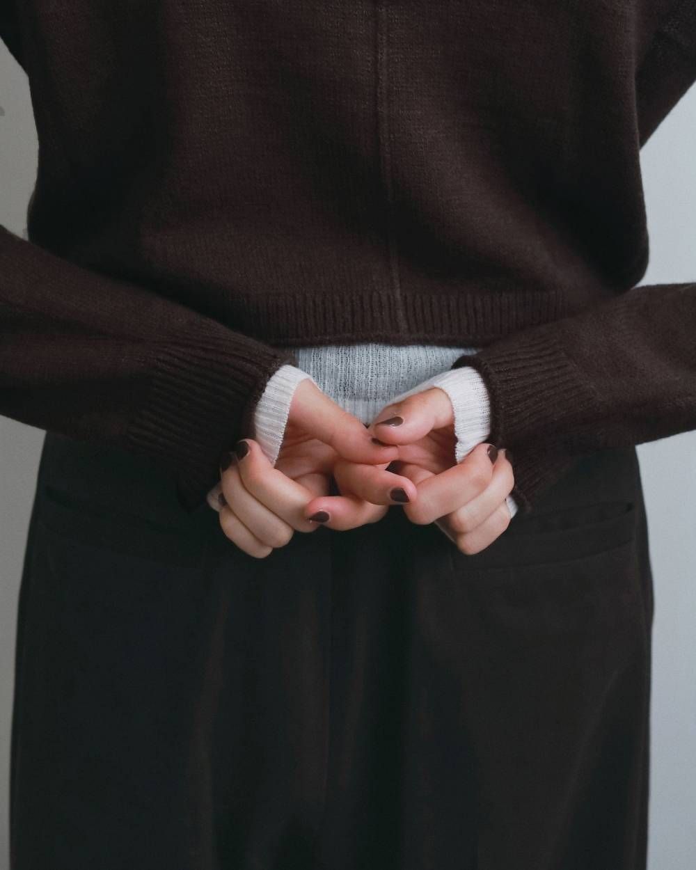 レイヤード クルーネックカーディガン (ブラウン) Layered Crewneck Cardigan (Brown) / 26AW 【6月29日まで期間限定予約】