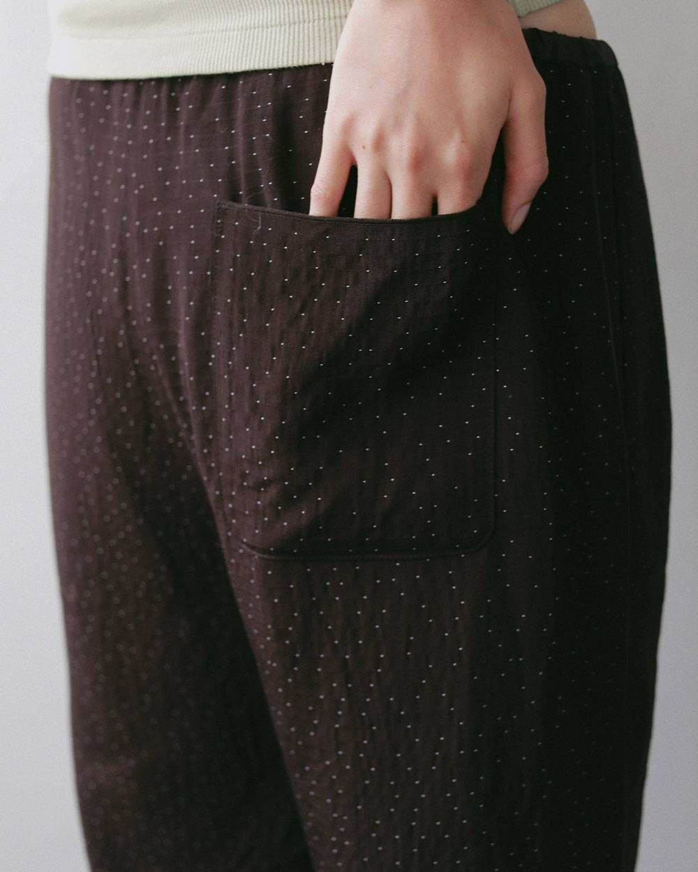 ドットジャガード ラフパンツ (ブラウン) Dotjacquard Rough Pants (Brown) / 27SS