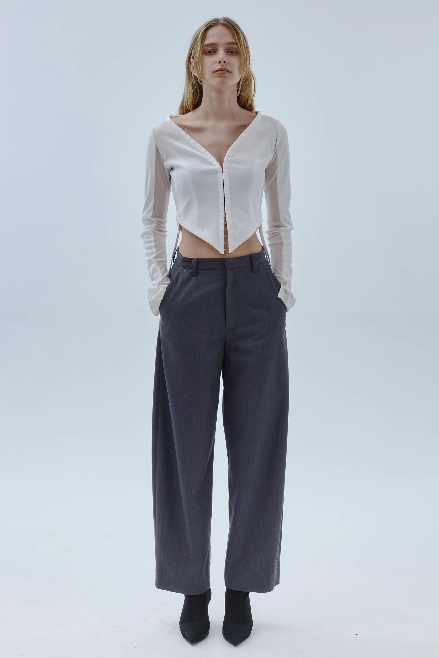 Seamless line pants / シームレスラインパンツ (グレー)