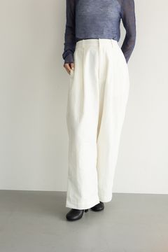 ナイロンタッサーストレートパンツ (ホワイト)