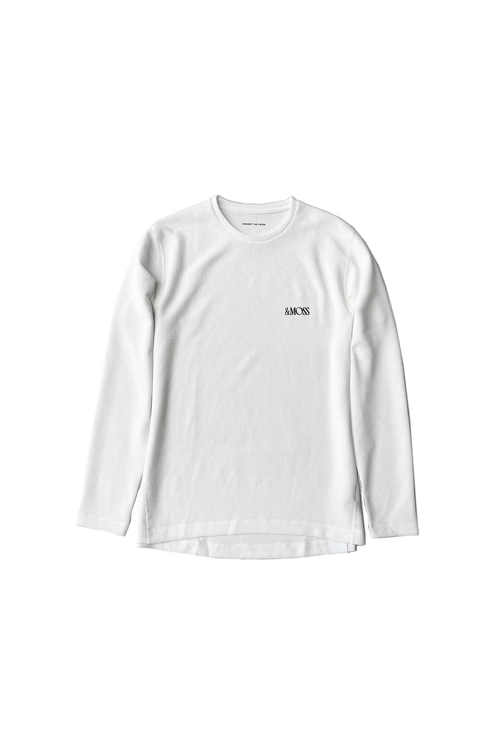 【残り1点】DRY WAFFLE LONG SLEEVE T-SHIRTS / ドライワッフル ロングスリーブTシャツ (ホワイト) / ユニセックス