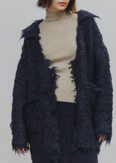brushed lightly reversible knit cardigan / リバーシブルニットカーディガン (ネイビー) / 25AW