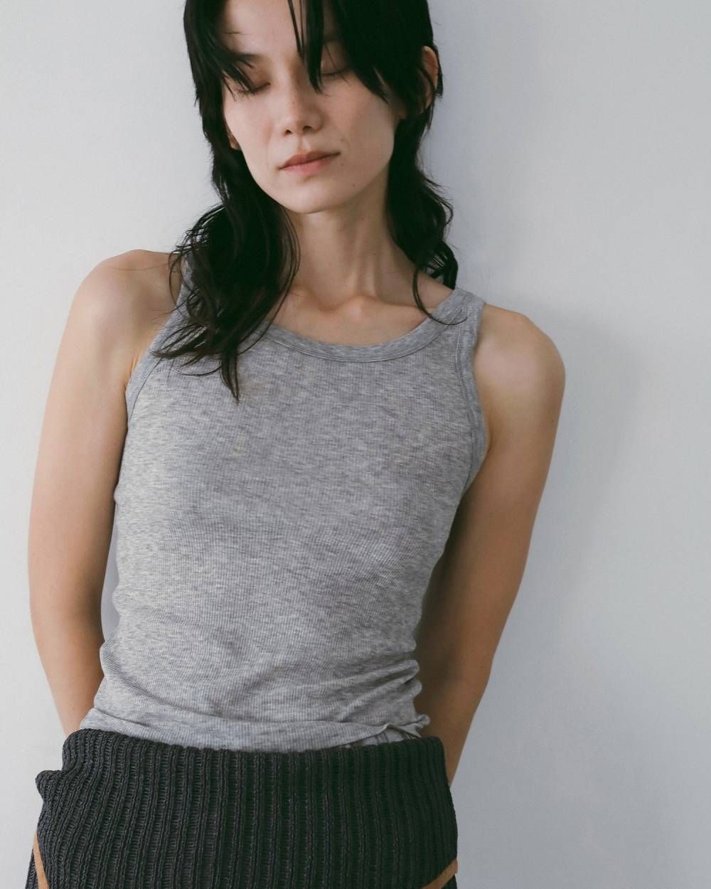 ウールタンクトップ (グレー) Wool Rib Tanktop (Gray) / 27SS