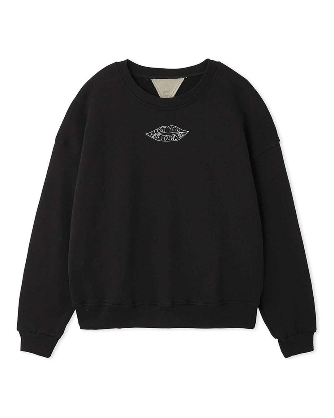 lip embroy sweat tops / リップエンブロイスウェットトップス (ブラック) / 25AW