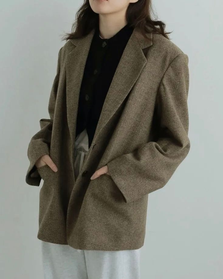【25AW】Herringbone Wool Jacket / ヘリンボーン ウールジャケット (ベージュ)