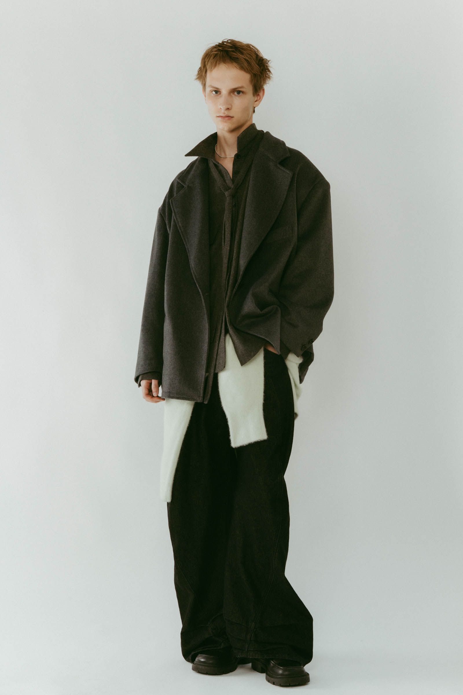 muffler overlay jacket(unisex) / マフラー オーバージャケット (グレー) / 25AW