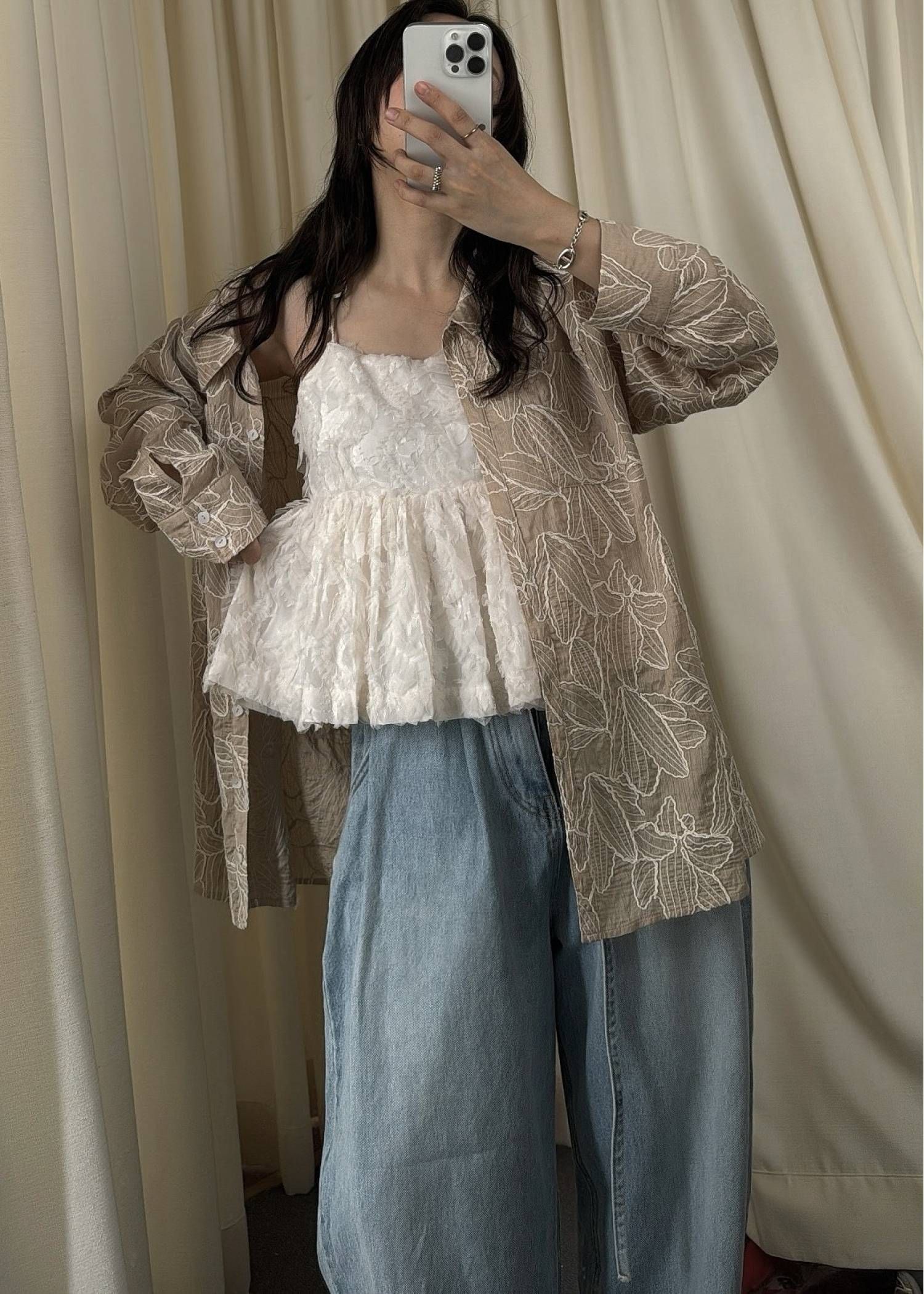 エンブロイダリー リラックス シャツ (ベージュ) thread embroidery relax SH (Beige) /  26SS