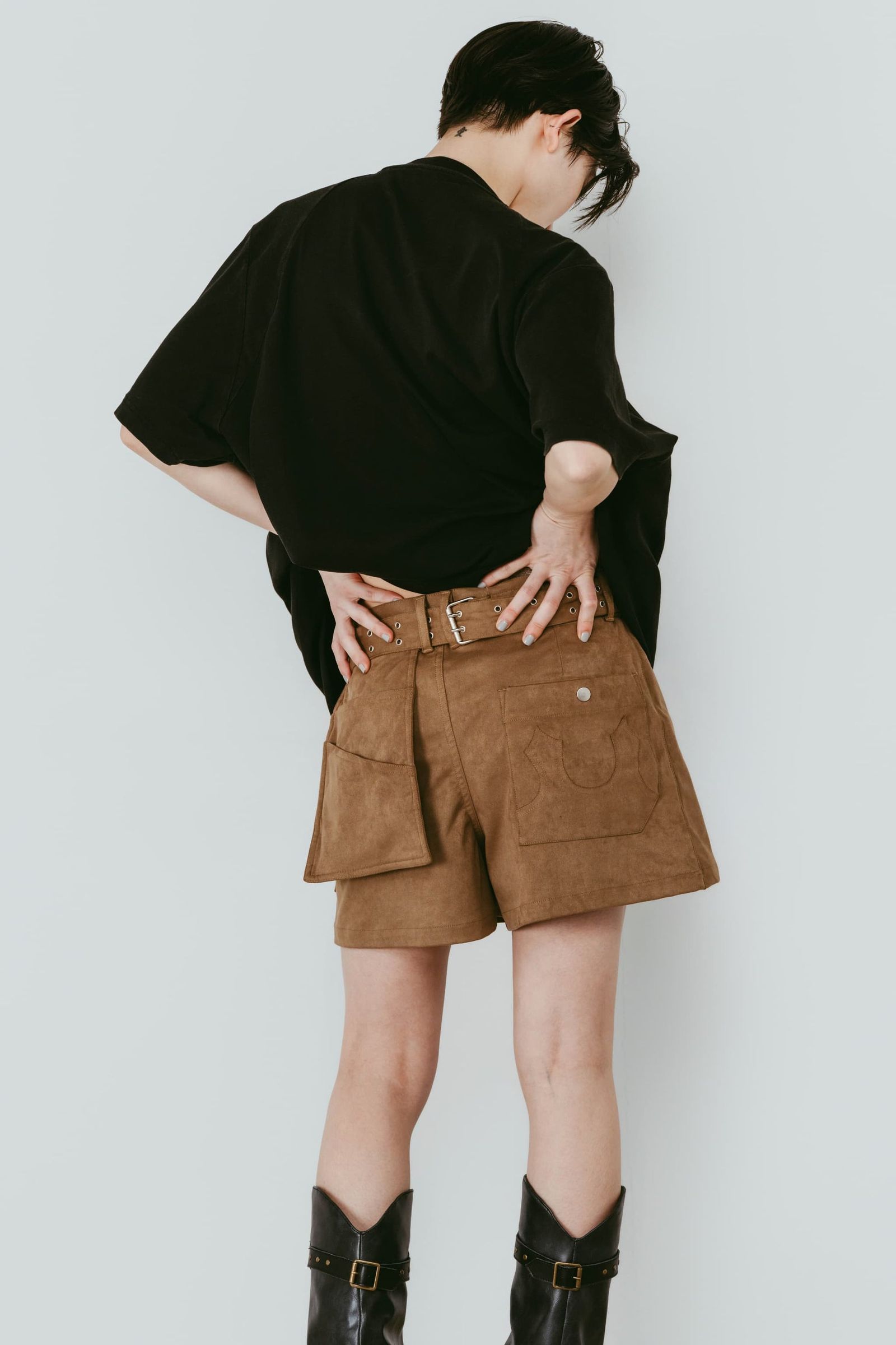 レイヤード スエードスコート (ブラウン) layered suede skort (Brown) /  26SS