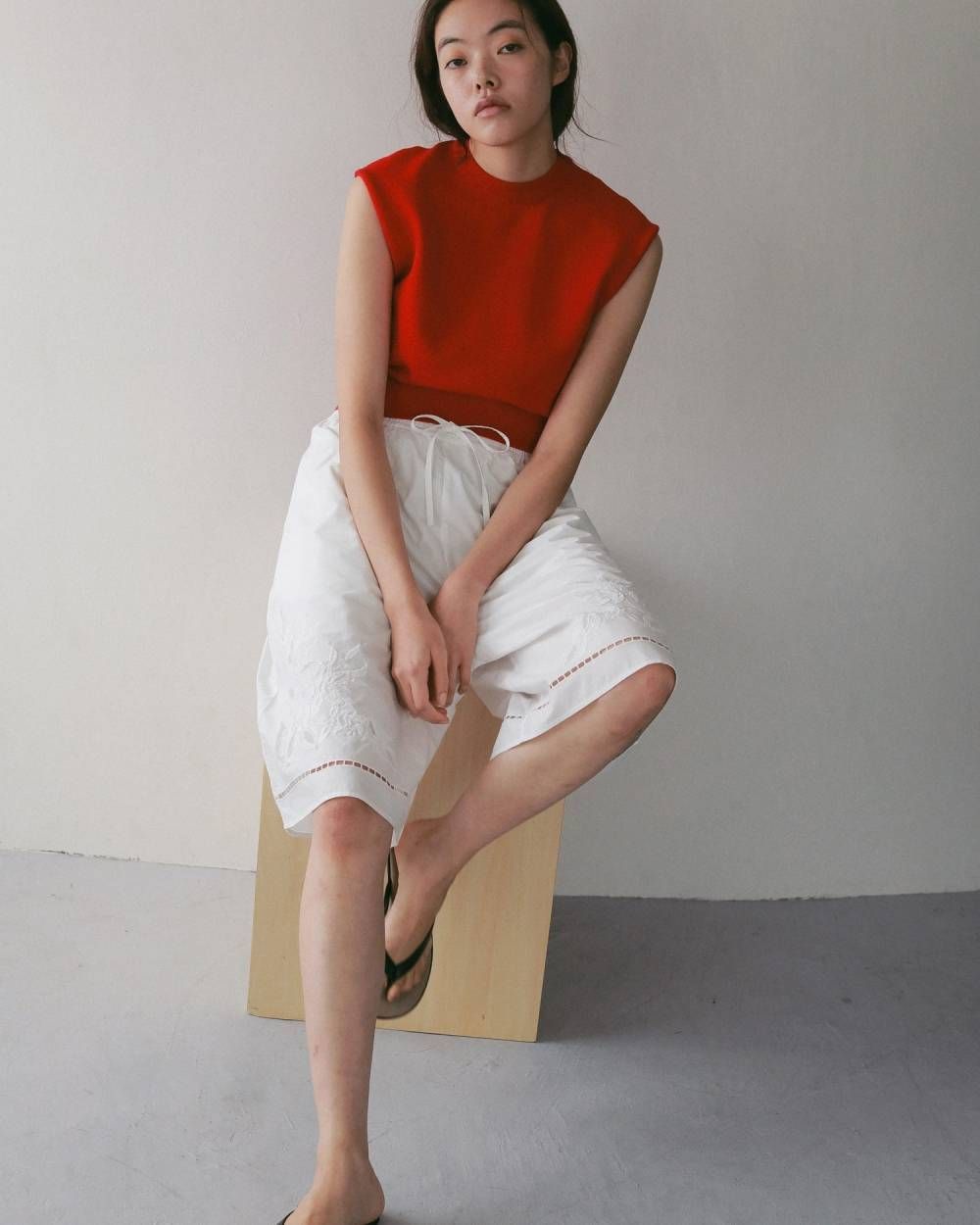 エンブロイダリー ハーフパンツ (ホワイト) Embroidery Half Pants (White) / 27SS