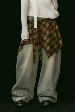 shirt wrap denim pants / シャツ巻き デニム (ブルー) / 25AW