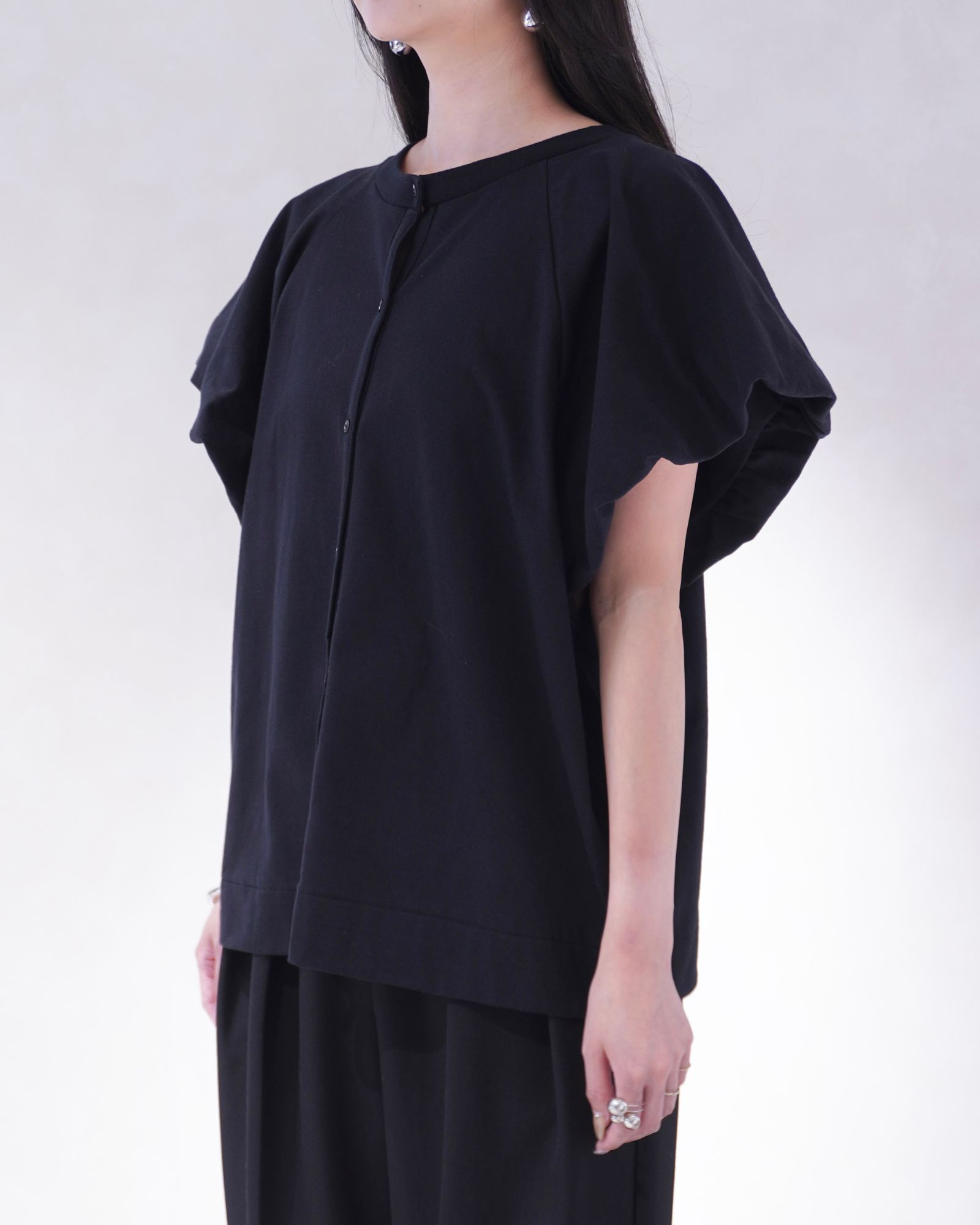 【Hanesコラボ】ヘインズコラボ バルーンスリーブTシャツ (ホワイト&ブラック) 【2色セット】【Mサイズ】2P BEEFY-T balloon sleeve tops (White&Black) /  26SS