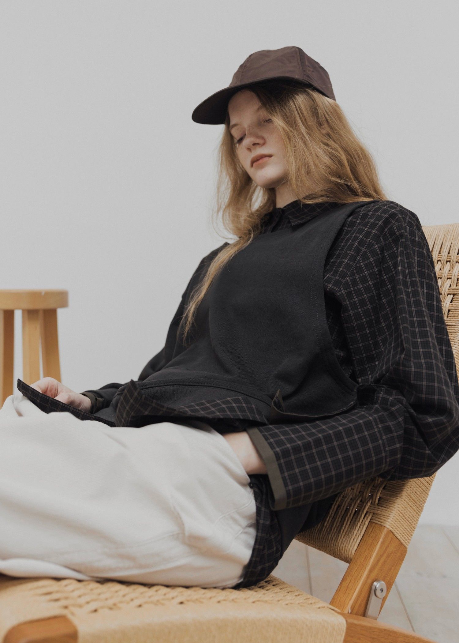 asymmetry 2 piece layered sweat / 2ピースレイヤードスウェット (ブラック) / 25AW /