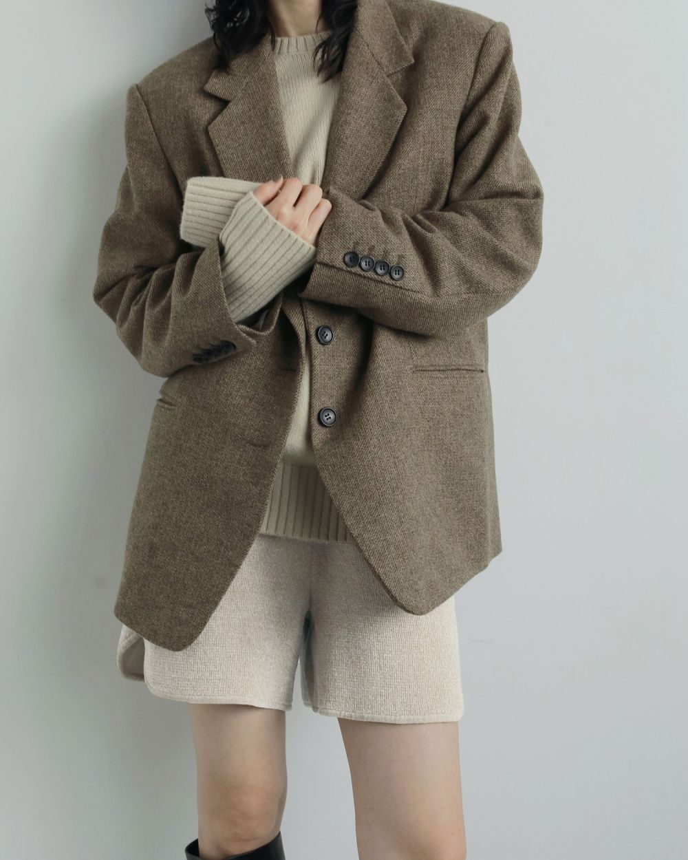 【25AW】Herringbone Wool Jacket / ヘリンボーン ウールジャケット (ベージュ)