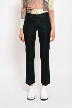 SLIM JEAN TROUSERS / スリムデニムトラウザー (ブラックレザー) / レディース