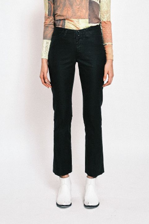 SLIM JEAN TROUSERS / スリムデニムトラウザー (ブラックレザー) / レディース
