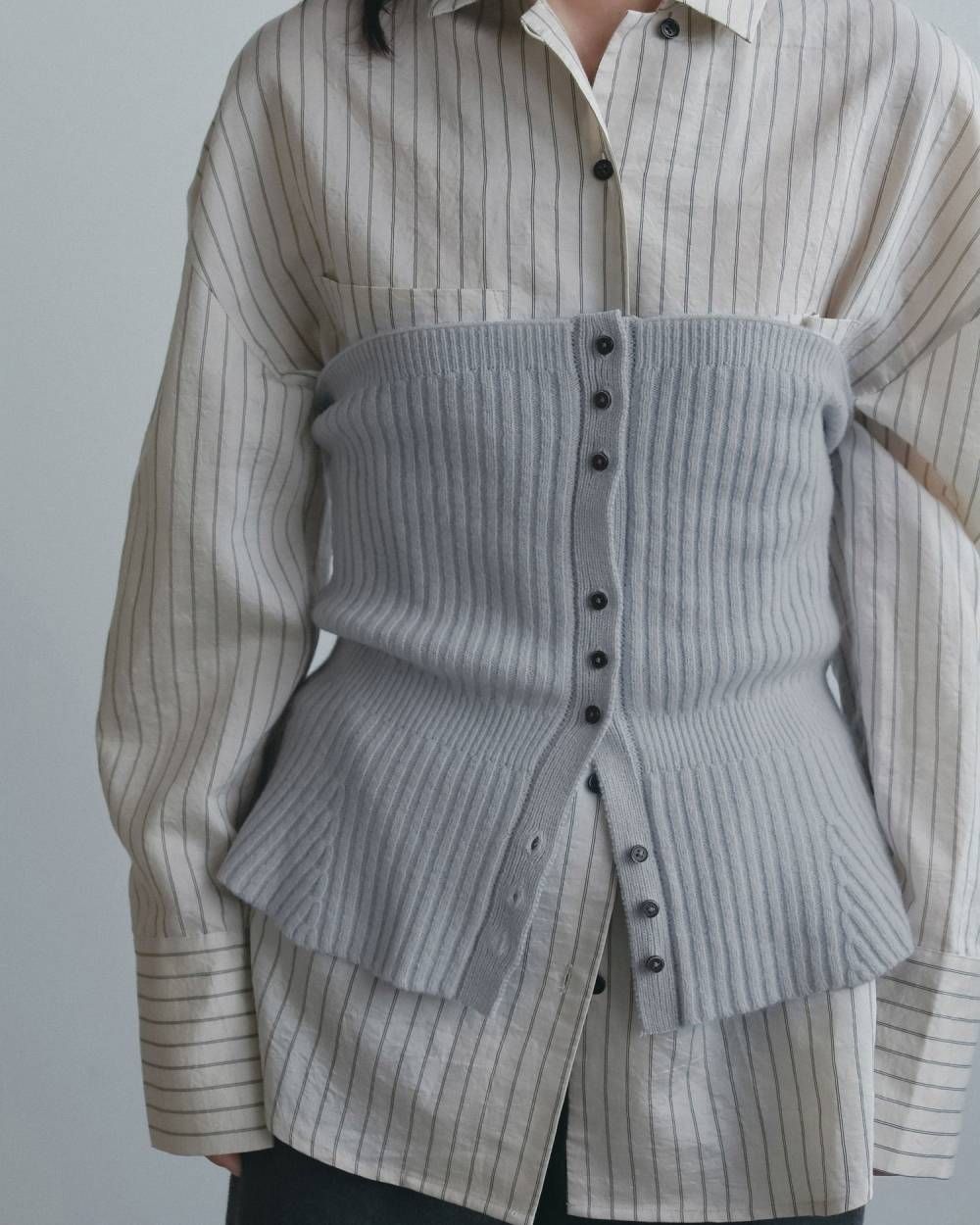 ウール2ウェイビスチェ (アイスブルー) Wool 2way Bustier (Ice blue) / 26AW 【6月29日まで期間限定予約】
