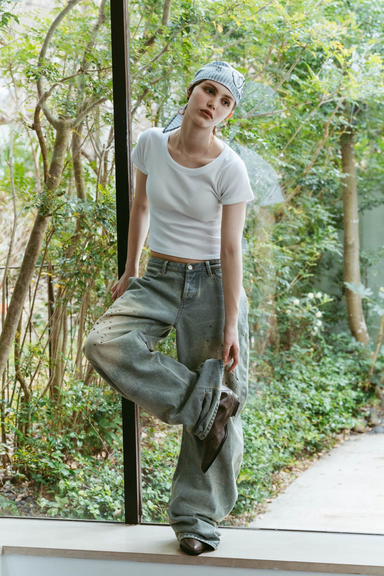 レイヤード クルーネックTシャツ (ホワイト) layered crewneck tee (Whtie) /  26SS