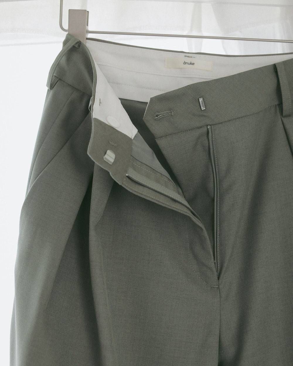 ツイル タックワイドパンツ (オリーブ) Twill Tuck Widepants (Olive) / 27SS