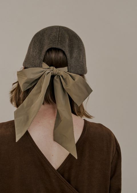 wool touch back ribbon casquette cap / ウールタッチ バックリボン キャスケットキャップ (マロン) / 25AW