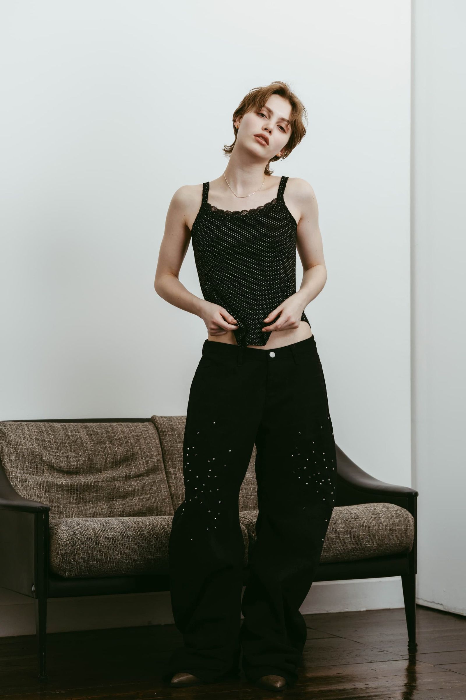 レースディテール キャミソール (ドット) lace detail camisole (Dot) /  26SS