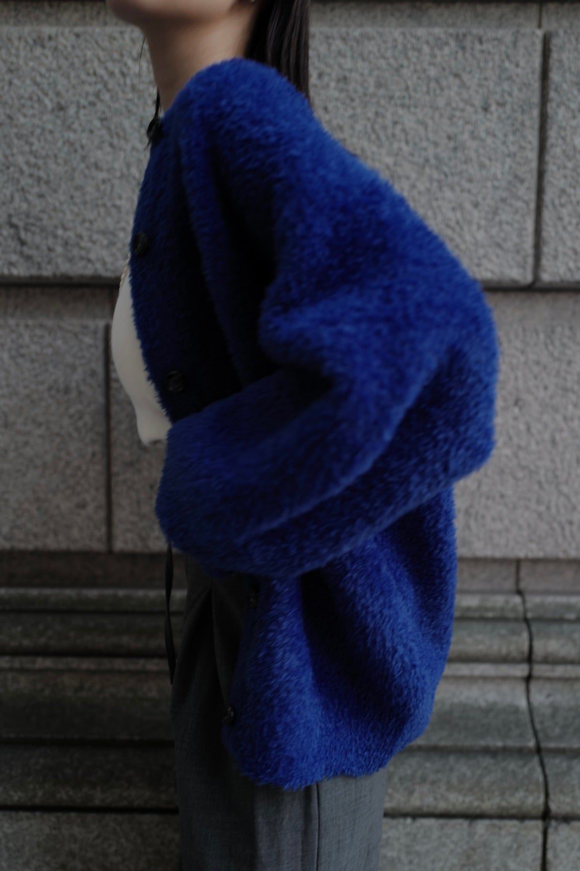 Poodle knit cardigan / プードルニット カーディガン (ブルー)