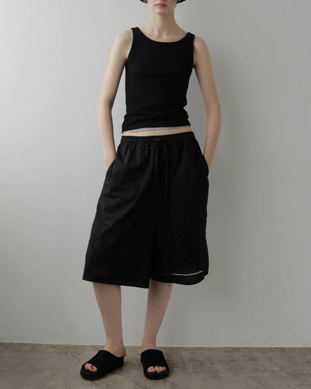 ウールタンクトップ (ブラック) Wool Rib Tanktop (Black) / 27SS